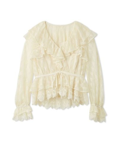 ラッフルレースリボントップス