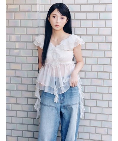 パピヨンチュールフリルトップス