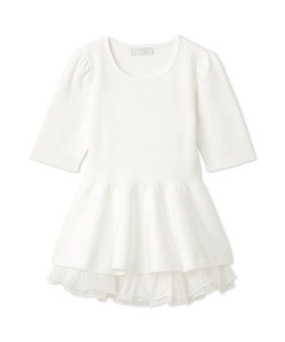 【洗える】ペプラムドッキングニットプルオーバー