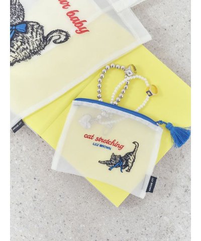 CAT刺繍シアーポーチ