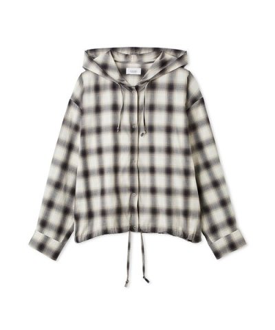 チェックフーディーシャツ