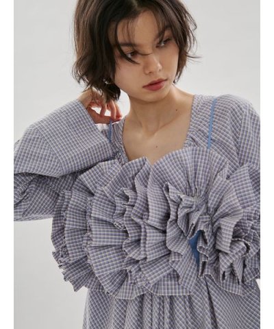 チェックフリルビスチェ【セットアップ対応】