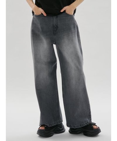 ウエストゴムルーズデニムパンツ