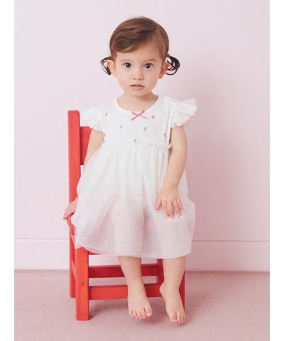 【BABY】ストロベリー柄チュールロンパース