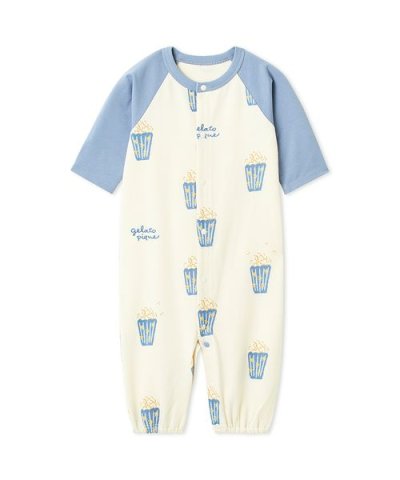 【BABY】新生児ポップコーン柄2WAYオール