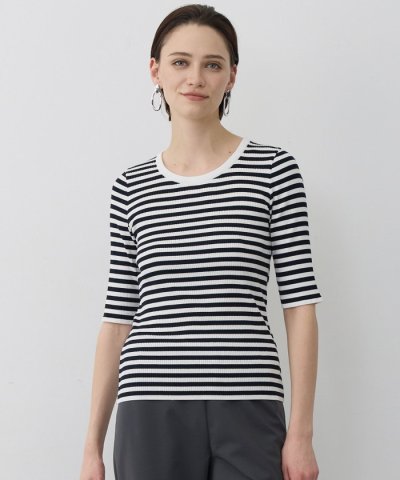 4×2リブ プルオーバーカットソー