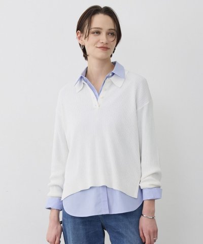 マーセライズコットンポロ ニット