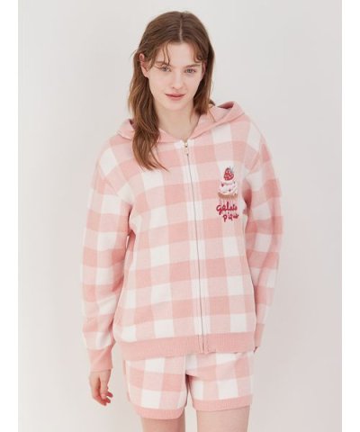 エアリーモコギンガムチェック柄パーカ