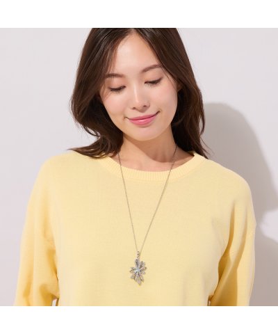 ピサーノ PISANO フラワーモチーフシルバー調ネックレス