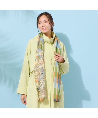 ピサーノ PISANO ボーダー×ポップイラストプリントストール