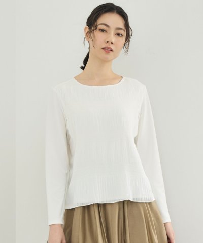 プリーツコンビジャージ ブラウス