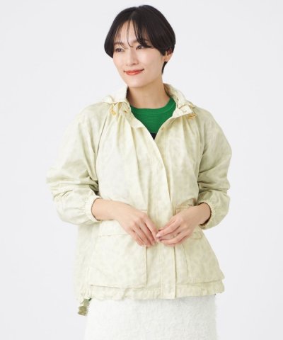 【花粉対策・ウォッシャブル】プリントポランタフタギャザーブルゾン