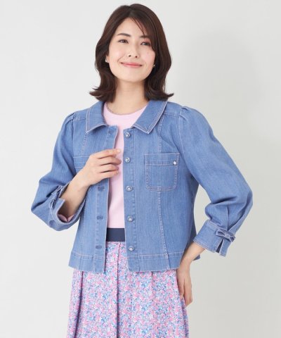 【L】エレガンスデニム ステンカラージャケット