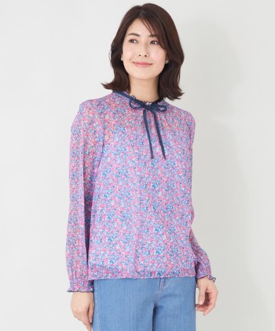 【L】エアリージャカードフリル ブラウス