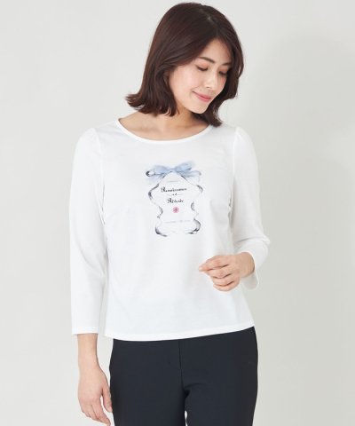 【L】リボンフレームモチーフ カットソー