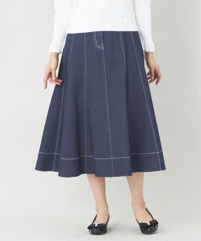 【L】エレガンスデニム パネルスカート