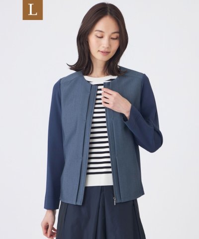 【L】【ウォッシャブル】ソフトジーニージャケット