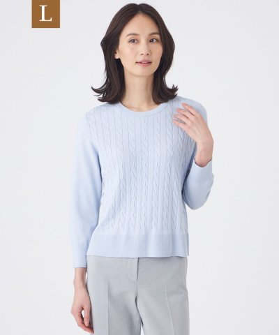 【L】【ウォッシャブル】アンサンブルニットプルオーバー