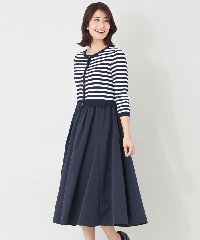 ニットタフタドッキング ワンピース(508732331)｜阪急百貨店公式通販