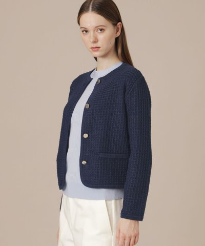 ツイードニットジャケット