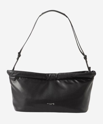 PUレザードローストリングバッグ