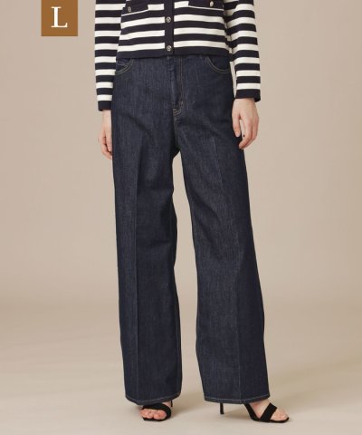【L】コットンポリエステルレーヨンデニムパンツ