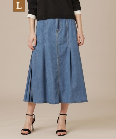 【L】コットンポリエステルレーヨンデニムスカート