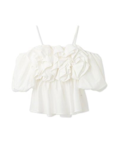 フラワーライクフリルペプラムブラウス