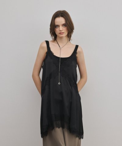 サテンレースキャミ