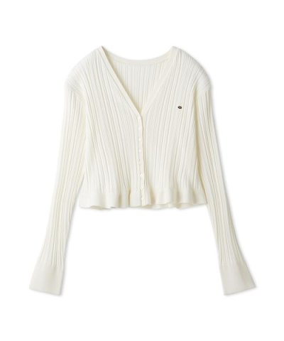 ヘムフリルランダムリブカーディガン