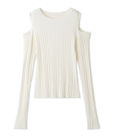 ショルダースリットランダムリブプルオーバー