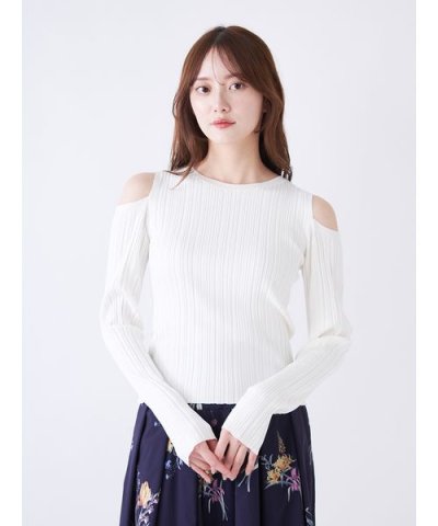 ショルダースリットランダムリブプルオーバー