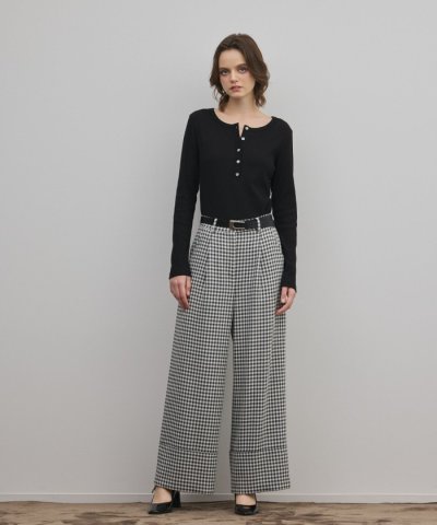 ロールアップギンガムパンツ