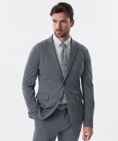 【セットアップ対応】変形ヘリンボーンジャージージャケット