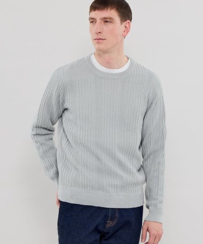 ランダムメッシュクルーネックニット