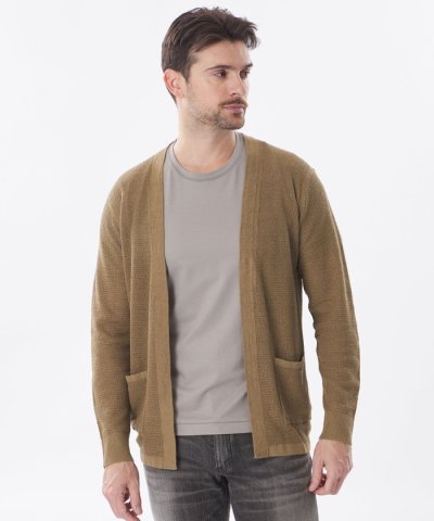 着流しリネンカーディガン