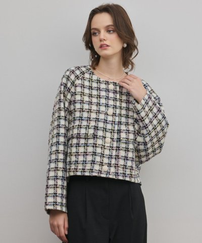 レースヘムツイードジャケット