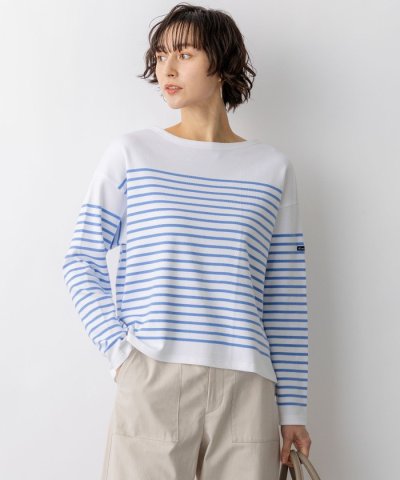 Armo－lux パネルボーダー クロップド カットソー