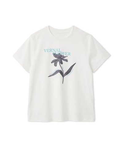 コンパクトフラワープリントTシャツ