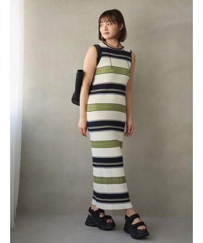 【ONLINE限定カラーあり】マルチボーダーニットワンピース