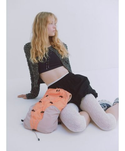 【Sustainaretch】ギャザーショルダーブラトップ/UVカット/接触冷感