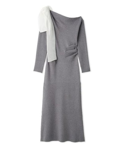 ショルダーリボンニットワンピース