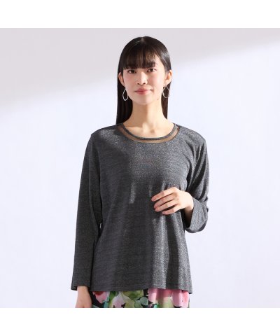 リリアンビューティ Liliane Burty 【M～4L】ラメフライスTシャツ