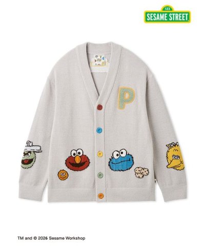 【SESAME STREET】【HOMME】エアリーモコアップリケカーディガン