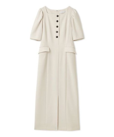 【洗える】スクエアネックタイトワンピース