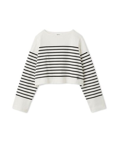 ボートネック短丈パネルボーダー