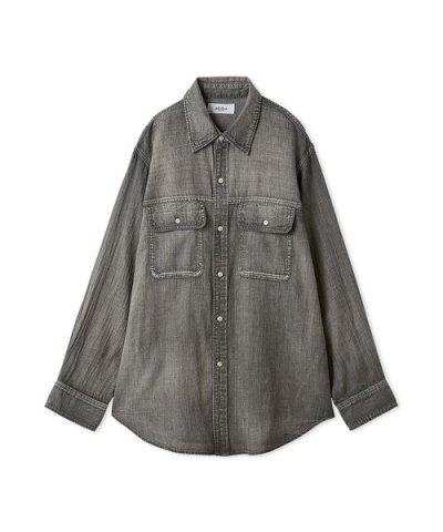 シアーデニムフラップシャツ
