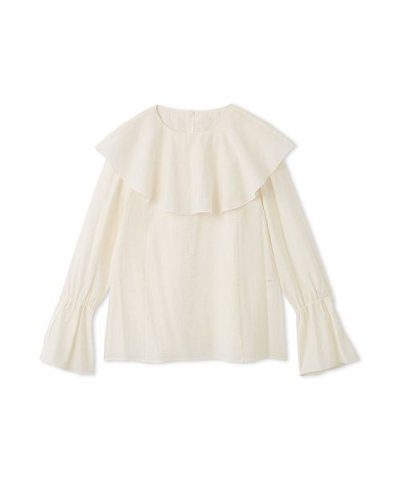 ラッフルカラーシアーブラウス