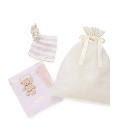 【ラッピング済み】【BABY】ウォッシングアニマルラトル&ジャガードブランケット