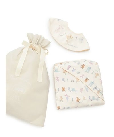 【ラッピング済み】【BABY】ウォッシングアニマル柄スタイ&総柄ブランケットSE